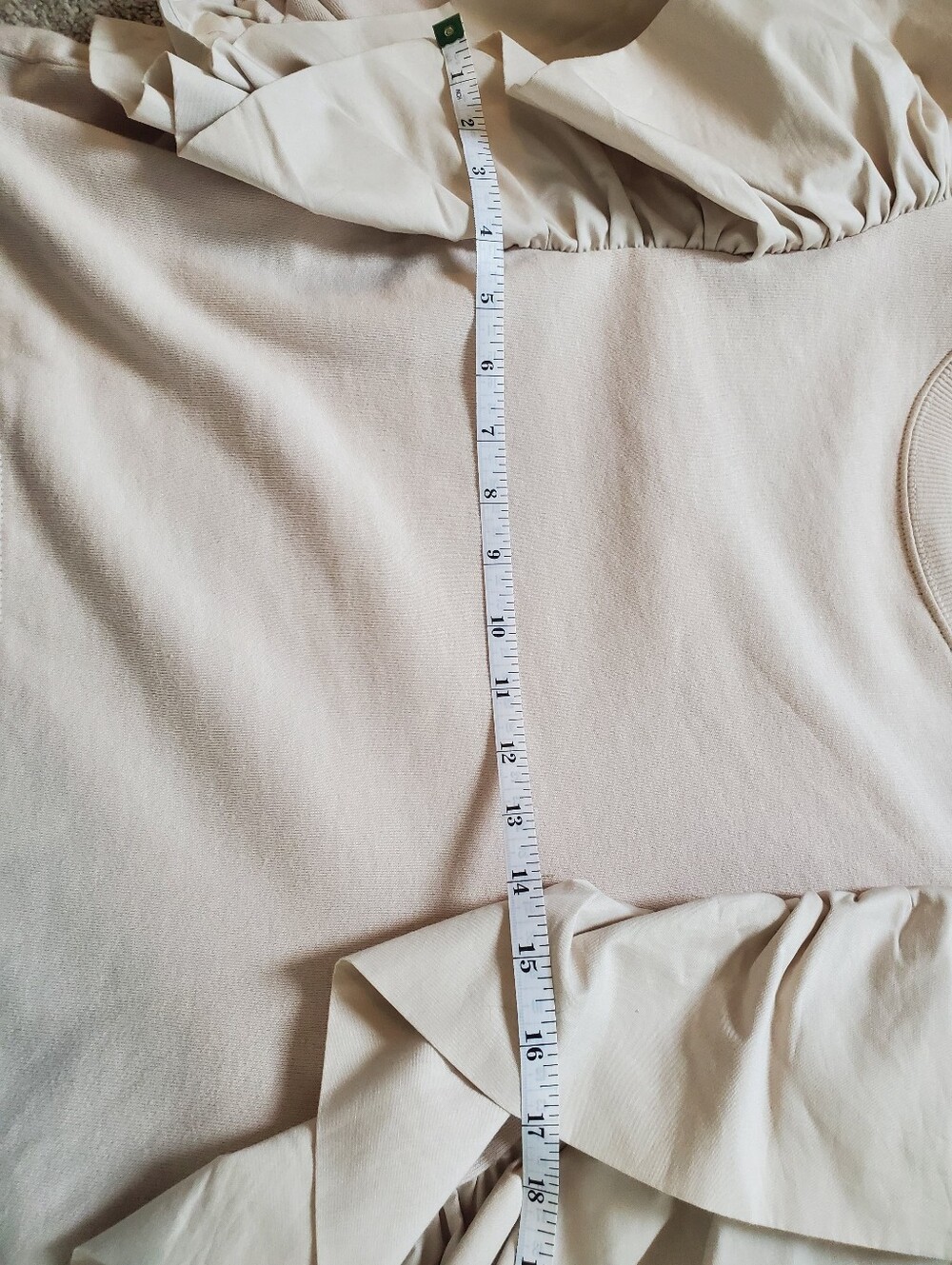 Zara Cream Ruffle-Shoulder Sweatshirt - Picture 5 of 7
